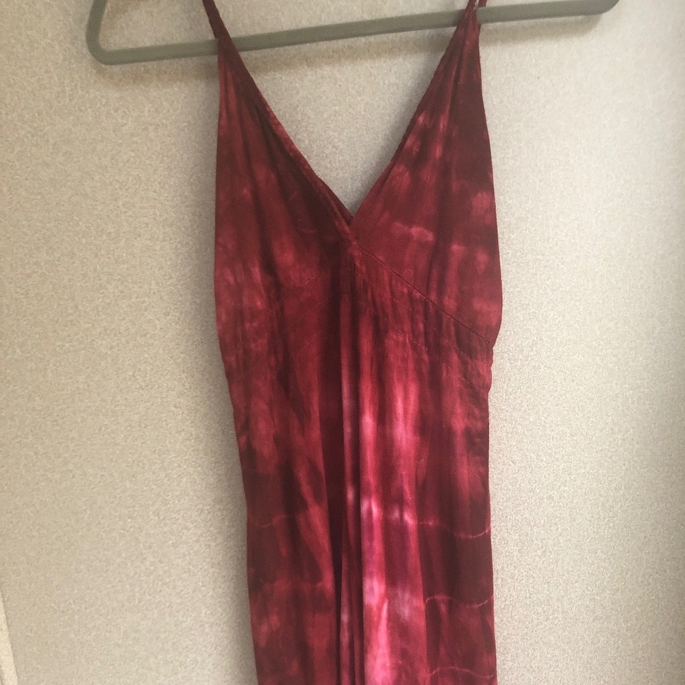 Red tie dye dress